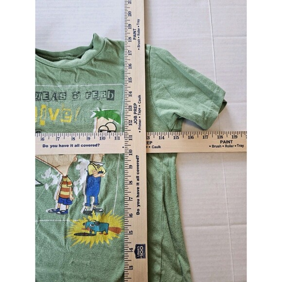 Phineas And Ferb Live From The Backyard Shirt Sz 5 / 6 Green Short Sleeve OG - Picture 5 of 5